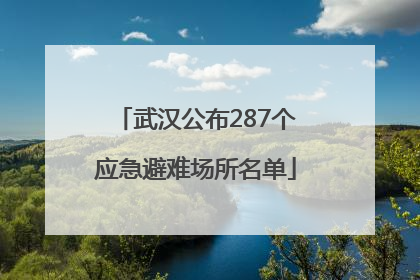 武汉公布287个应急避难场所名单